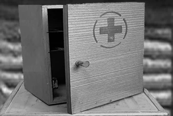 Large Wooden First Aid Cabinet