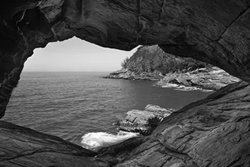 Looking Out From Inside an Oceanside Cave